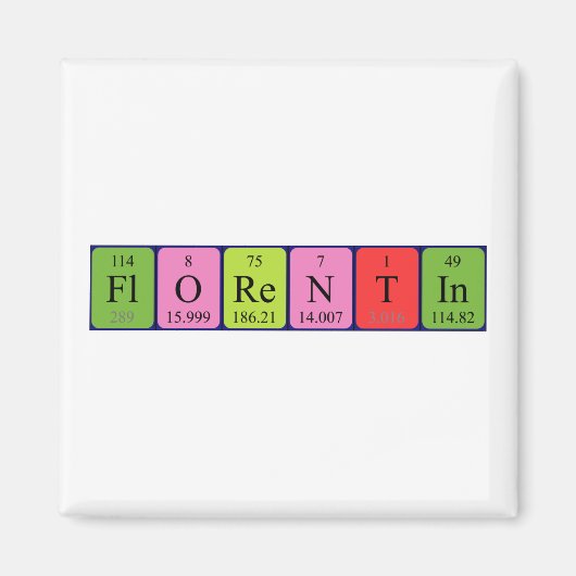 Florentin periodieke tabelnaam magnet (Voorkant)
