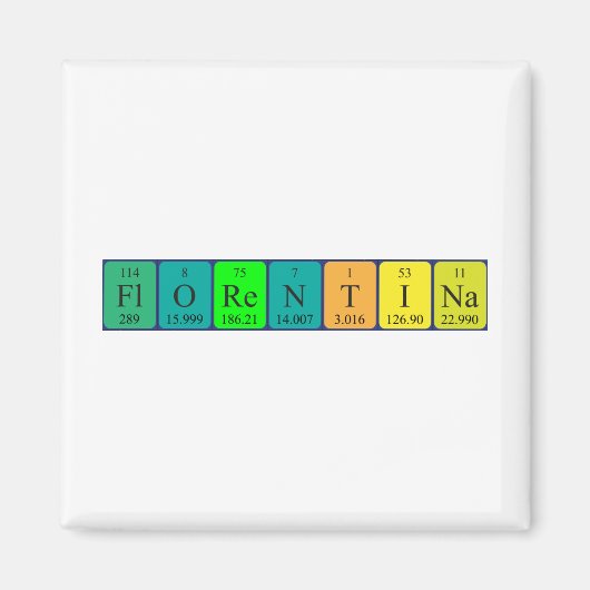 Florentina periodieke tabelnaam magnet (Voorkant)