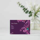 FLORENTINE BAROQUE MONOGRAM GEM blauw paars zwart Visitekaartje (Staand voorkant)
