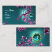 FLORENTINE BAROQUE MONOGRAM GEM blauw Visitekaartje (Voorkant / Achterkant)