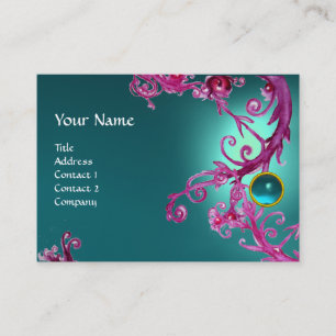 FLORENTINE BAROQUE MONOGRAM GEM blue aquamarine Visitekaartje