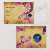 FLORENTINE BAROQUE MONOGRAM GEM blue parchment Visitekaartje (Voorkant / Achterkant)