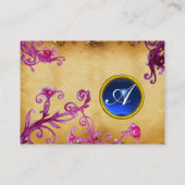 FLORENTINE BAROQUE MONOGRAM GEM blue parchment Visitekaartje (Achterkant)