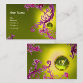 FLORENTINE BAROQUE MONOGRAM GEM gele topaz Visitekaartje (Voorkant / Achterkant)