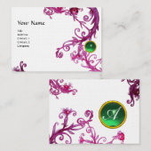 FLORENTINE BAROQUE MONOGRAM GEM groen linnen Visitekaartje (Voorkant / Achterkant)