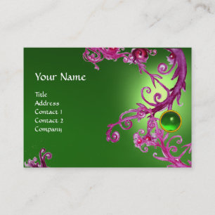 FLORENTINE BAROQUE MONOGRAM GEM groen paars rood Visitekaartje