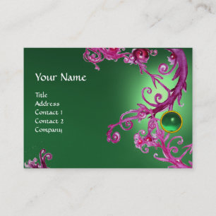 FLORENTINE BAROQUE MONOGRAM GEM groen paars rood Visitekaartje