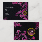 FLORENTINE BAROQUE MONOGRAM GEM paarse parel Visitekaartje (Voorkant / Achterkant)