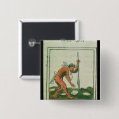 Florentine Codex' door Bernardino de Sahagun Vierkante Button 5,1 Cm (Voorkant /achterkant)