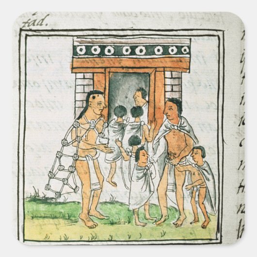 Florentine Codex' door Bernardino de Sahagun Vierkante Sticker (Voorkant)