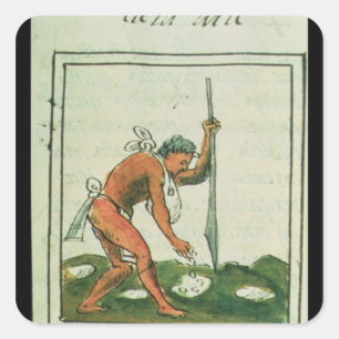 Florentine Codex' door Bernardino de Sahagun Vierkante Sticker