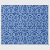  Florentine Damask (blauw) Cadeaupapier (Vlak)