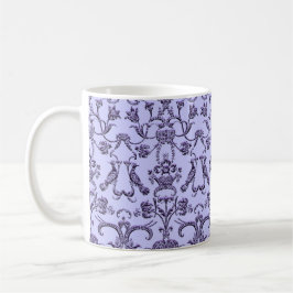  Florentine Damask (Monogram) (Lila) Koffiemok