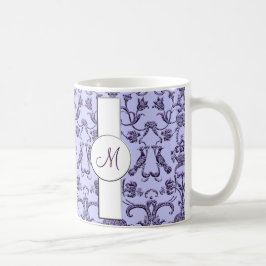 Florentine Damask (Monogram) (Lila) Koffiemok