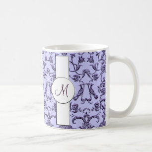 Florentine Damask (Monogram) (Lila) Koffiemok