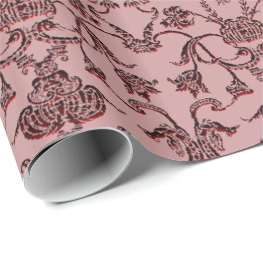  Florentine Damask (Rood) Cadeaupapier (Rol Hoek)