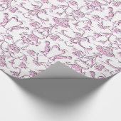  Florentine Damask (roze) Cadeaupapier (Hoek)