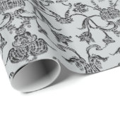  Florentine Damask (zwart) Cadeaupapier (Rol Hoek)