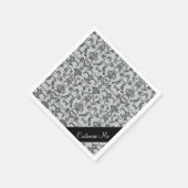  Florentine Damask (zwart) Servetten (Hoek)