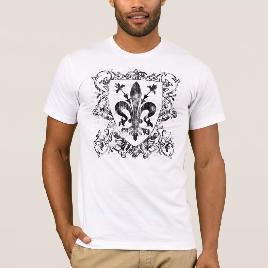 Florentine Fleur-de-lis-Mannen Licht Shirt (Voorkant)