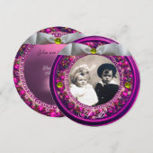 FLORENTINE FLORAL CROWN WHITE RIBBON MONOGRAM KAART (Voorkant / Achterkant)