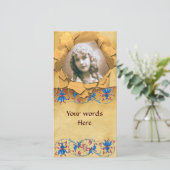 FLORENTINE FLORAL MOTIFS PARCHTIEFFOTO-TEMPLATE FEESTDAGENKAART (Staand voorkant)