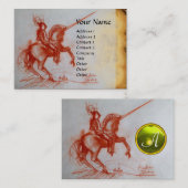 FLORENTINE KNIGHT ON HORSEBACK Monogram gem Visitekaartje (Voorkant / Achterkant)