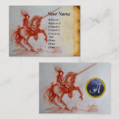 FLORENTINE KNIGHT ON HORSEBACK Monogram gem Visitekaartje (Voorkant / Achterkant)