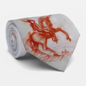 FLORENTINE KNIGHT OP HORSEBACK Grey Sepia Drawing Stropdas (Opgerold)