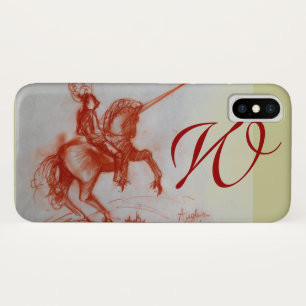 FLORENTINE KNIGHT OP HORSEBACK-monogram iPhone X Hoesje