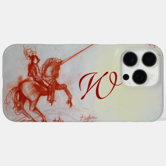 FLORENTINE KNIGHT OP HORSEBACK Monogram Case-Mate iPhone Case (Achterkant (horizontaal))