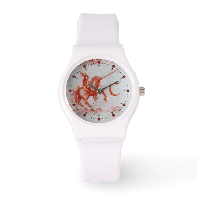 FLORENTINE KNIGHT OP HORSEBACK-monogram Horloge (Voorkant)