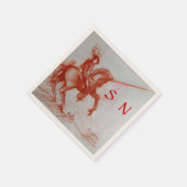 FLORENTINE KNIGHT OP HORSEBACK-monogram Servet (Hoek)