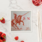 FLORENTINE KNIGHT OP HORSEBACK-monogram Servet (Insitu)