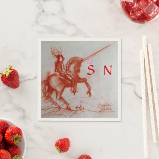 FLORENTINE KNIGHT OP HORSEBACK-monogram Servet (Insitu)