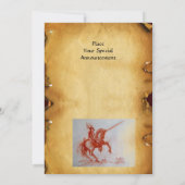 FLORENTINE KNIGHT OP HORSEBACK parchment Silver Kaart (Achterkant)