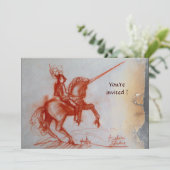 FLORENTINE KNIGHT OP HORSEBACK parchment Silver Kaart (Staand voorkant)