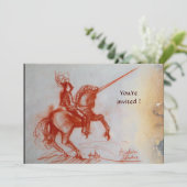 FLORENTINE KNIGHT OP HORSEBACK-perkament Kaart (Staand voorkant)