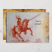 FLORENTINE KNIGHT OP HORSEBACK-perkament Kaart (Voorkant / Achterkant)