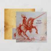 FLORENTINE KNIGHT OP HORSEBACK-perkament Kaart (Voorkant / Achterkant)