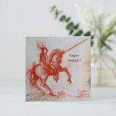 FLORENTINE KNIGHT OP HORSEBACK-perkament Kaart (Staand voorkant)