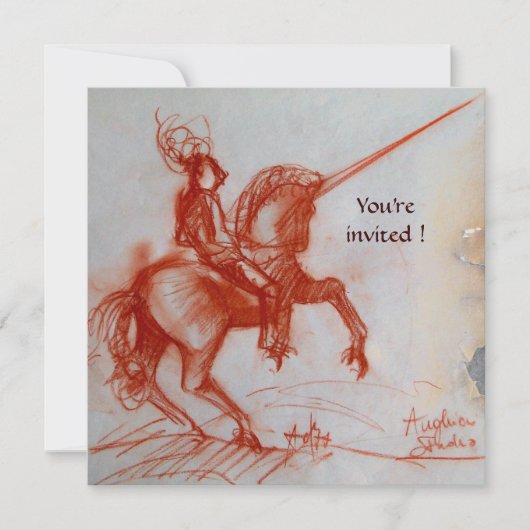 FLORENTINE KNIGHT OP HORSEBACK-perkament Kaart (Voorkant)