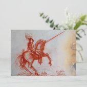 FLORENTINE KNIGHT OP HORSEBACK-perkamentijs Kaart (Staand voorkant)