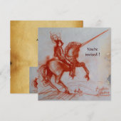 FLORENTINE KNIGHT OP HORSEBACK-perkamentijs Kaart (Voorkant / Achterkant)