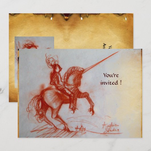 FLORENTINE KNIGHT OP HORSEBACK-perkampagne Kaart (Voorkant / Achterkant)