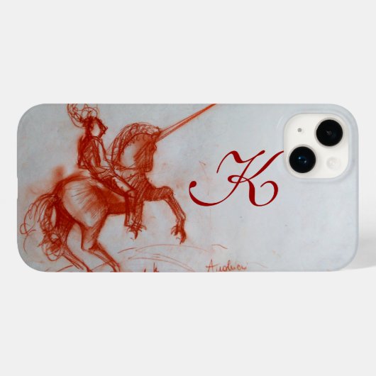 FLORENTINE KNIGHT OP HORSEBACK Sepia Monogram Case-Mate iPhone Case (Achterkant (horizontaal))