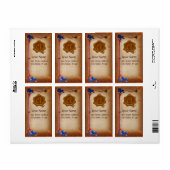 FLORENTINE PARCHMENT BROWN WAX SEAL MONOGRAM ETIKET (Full Sheet)