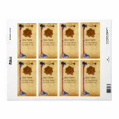 FLORENTINE PARCHMENT BROWN WAX SEAL MONOGRAM ETIKET (Full Sheet)
