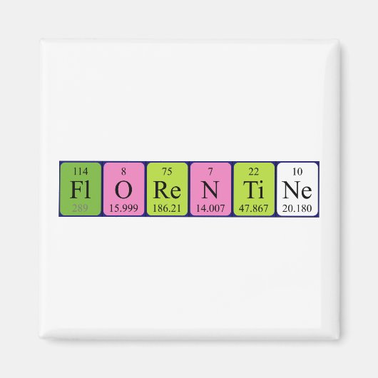 Florentine periodieke tabelnaam magneet (Voorkant)