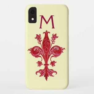 FLORENTINE RED LILY FLEUR DE LIS iPhone XR HOESJE